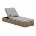 Gartenliege Polyrattan Sonnenliege mit verstellbarer Rückenlehne Aluminium Grau Beige 200 x 70 x 35 cm