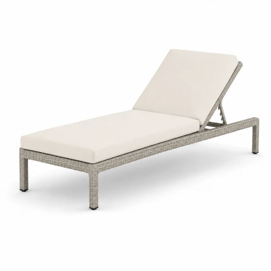 Gartenliege Polyrattan Sonnenliege mit verstellbarer Rückenlehne Aluminium Polyesterkissen Beige 200 x 70 x 35 cm